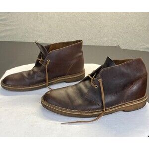 CLARKS Originals Desert Boot Brown Leather Men's Size 10,Comfort,Ankle